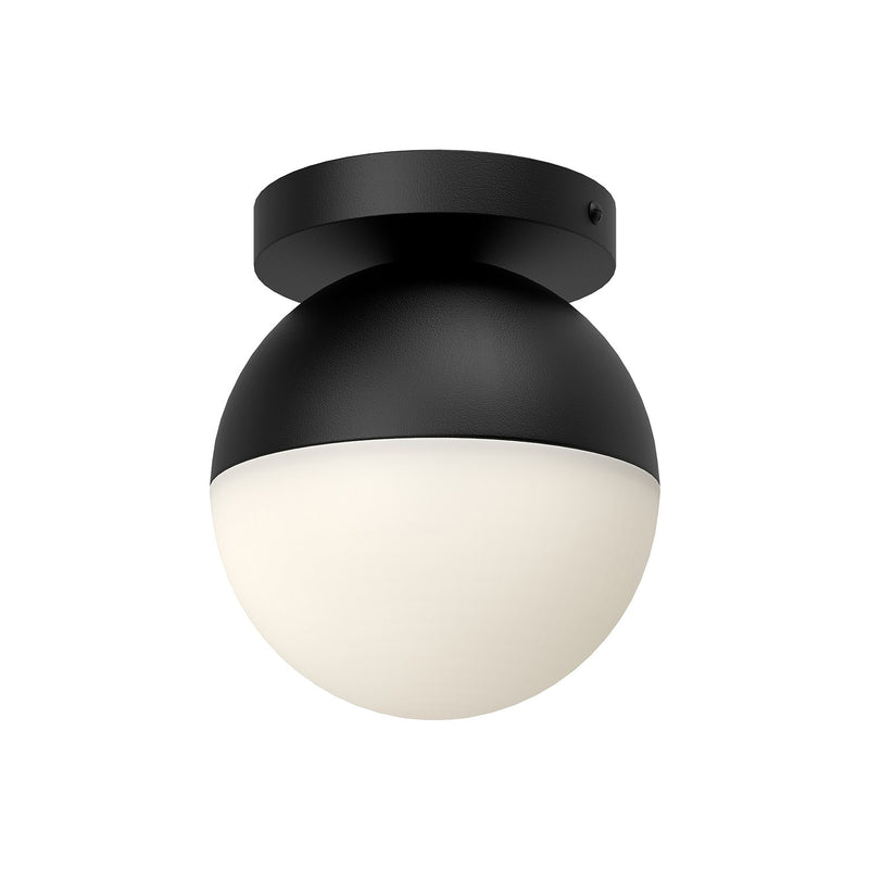 One Light Flush Mount<br /><span style="color:#4AB0CE;">Entrega: 4-10 dias en USA</span><br /><span style="color:#4AB0CE;font-size:60%;">PREGUNTE POR ENTREGA EN PANAMA</span><br />Collection: Monae<br />Finish: Black/Opal Glass