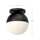 Kuzco Lighting - FM58310-BK/OP - One Light Flush Mount - Monae - Black/Opal Glass