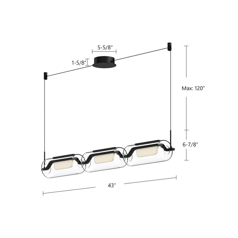 LED Linear Pendant<br /><span style="color:#4AB0CE;">Entrega: 4-10 dias en USA</span><br /><span style="color:#4AB0CE;font-size:60%;">PREGUNTE POR ENTREGA EN PANAMA</span><br />Collection: Hilo<br />Finish: Black