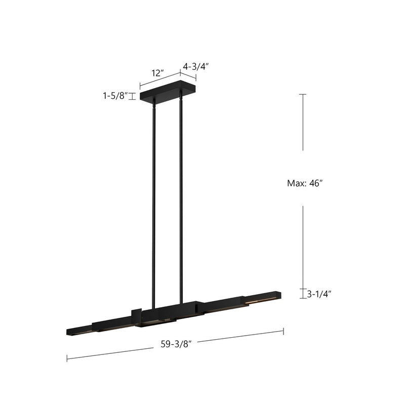 LED Linear Pendant<br /><span style="color:#4AB0CE;">Entrega: 4-10 dias en USA</span><br /><span style="color:#4AB0CE;font-size:60%;">PREGUNTE POR ENTREGA EN PANAMA</span><br />Collection: Enzo<br />Finish: Black