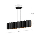 Kuzco Lighting - LP58042-BK/GD - Six Light Linear Pendant - Akira - Black/Gold