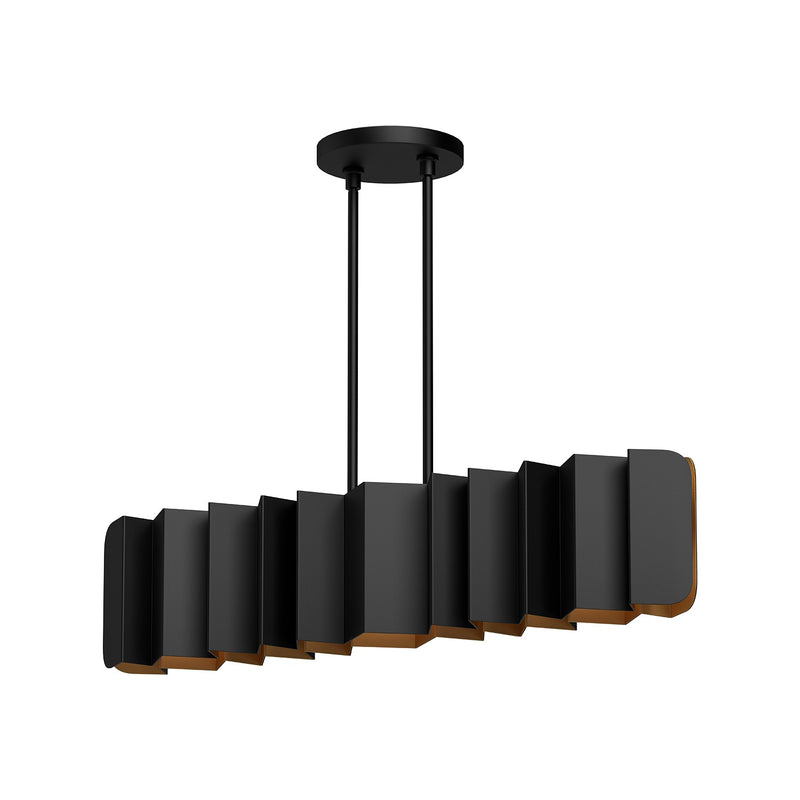 Six Light Linear Pendant<br /><span style="color:#4AB0CE;">Entrega: 4-10 dias en USA</span><br /><span style="color:#4AB0CE;font-size:60%;">PREGUNTE POR ENTREGA EN PANAMA</span><br />Collection: Akira<br />Finish: Black/Gold