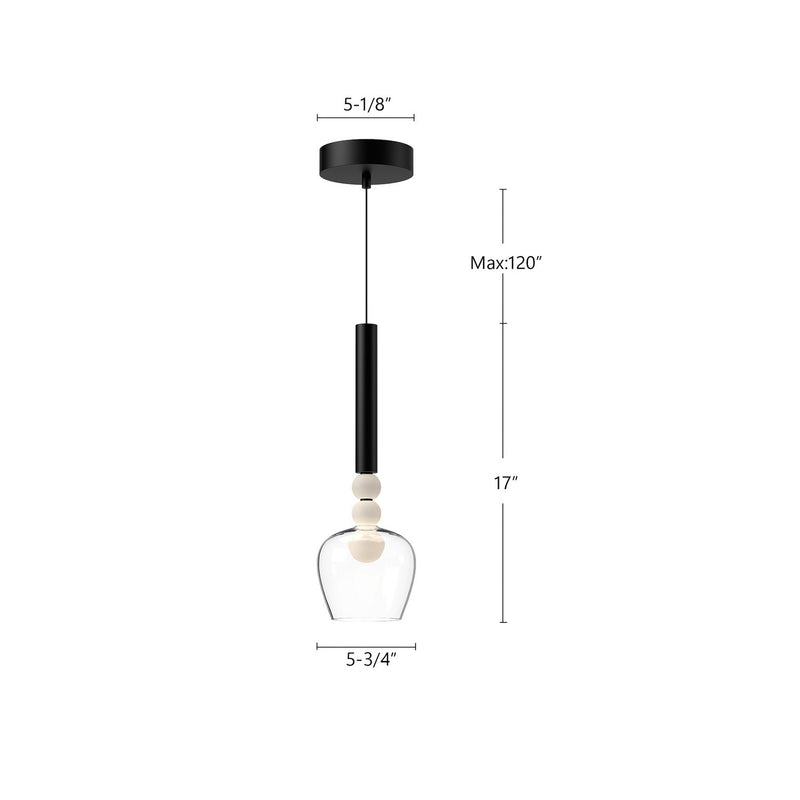 LED Pendant<br /><span style="color:#4AB0CE;">Entrega: 4-10 dias en USA</span><br /><span style="color:#4AB0CE;font-size:60%;">PREGUNTE POR ENTREGA EN PANAMA</span><br />Collection: Rise<br />Finish: Black/Clear
