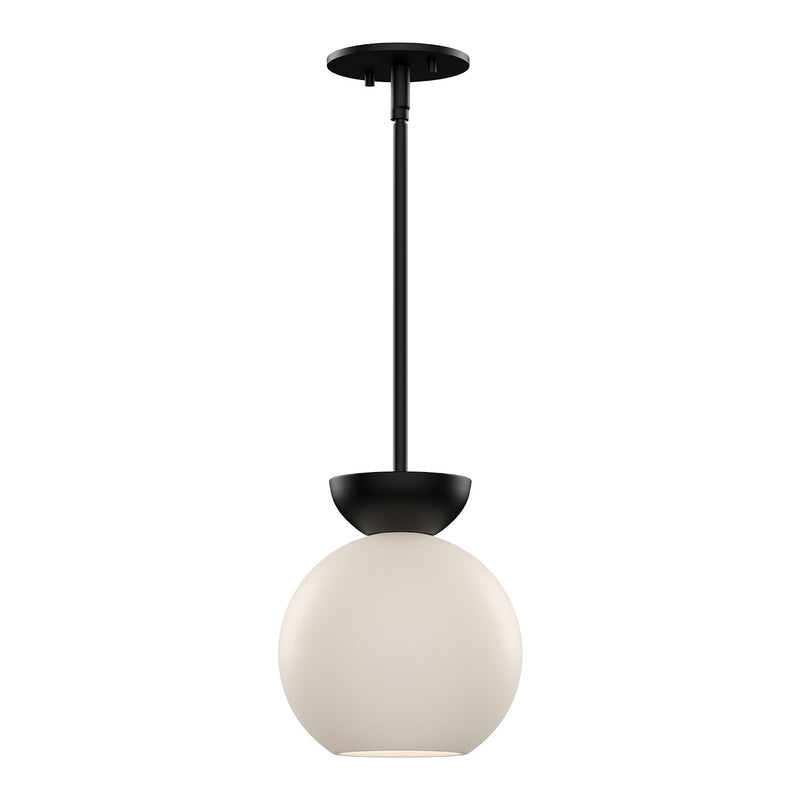 One Light Pendant<br /><span style="color:#4AB0CE;">Entrega: 4-10 dias en USA</span><br /><span style="color:#4AB0CE;font-size:60%;">PREGUNTE POR ENTREGA EN PANAMA</span><br />Collection: Arcadia<br />Finish: Black/Opal Glass