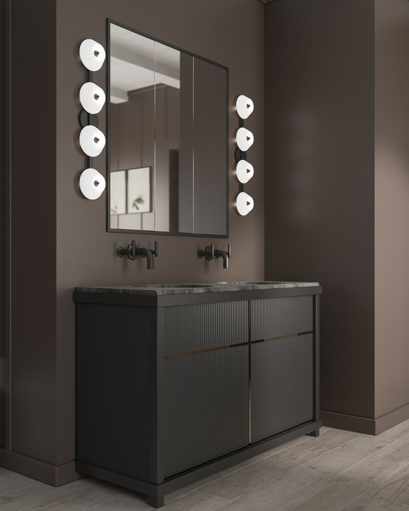 Kuzco Lighting - VL45730-BK/GO - LED Vanity - Holt - Black/Glossy Opal Glass