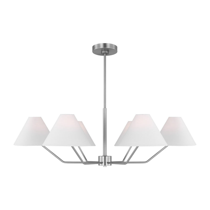 Visual Comfort Studio - DJC1016BS - Six Light Chandelier - Burke - Brushed Steel
