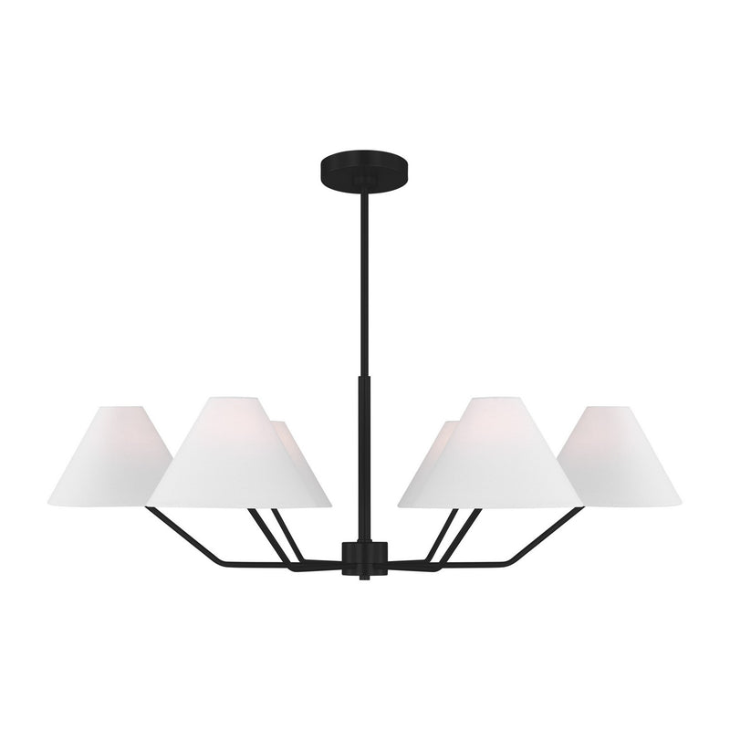 Visual Comfort Studio - DJC1016MBK - Six Light Chandelier - Burke - Midnight Black