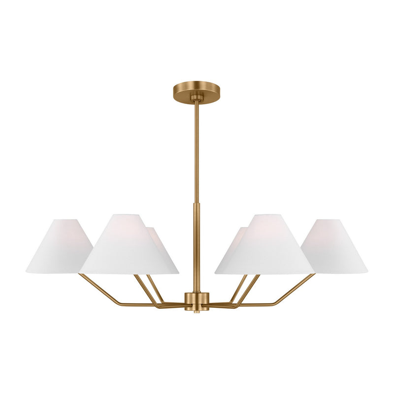 Visual Comfort Studio - DJC1016SB - Six Light Chandelier - Burke - Satin Brass