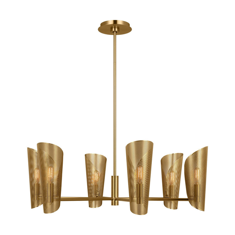 Visual Comfort Studio - LXC1056BBS - Six Light Chandelier - Plivot - Burnished Brass