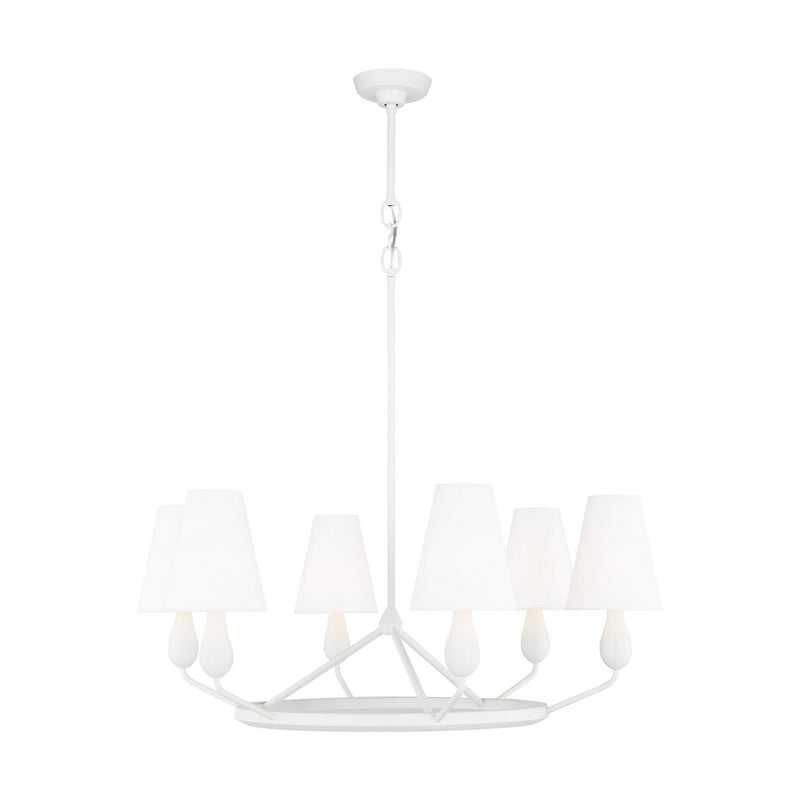 Visual Comfort Studio - TC1186MWT - Six Light Chandelier - Ziba - Matte White