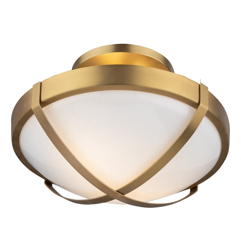 Two Light Flush Mount<br /><span style="color:#4AB0CE;">Entrega: 4-10 dias en USA</span><br /><span style="color:#4AB0CE;font-size:60%;">PREGUNTE POR ENTREGA EN PANAMA</span><br />Collection: Cara<br />Finish: Brushed Brass