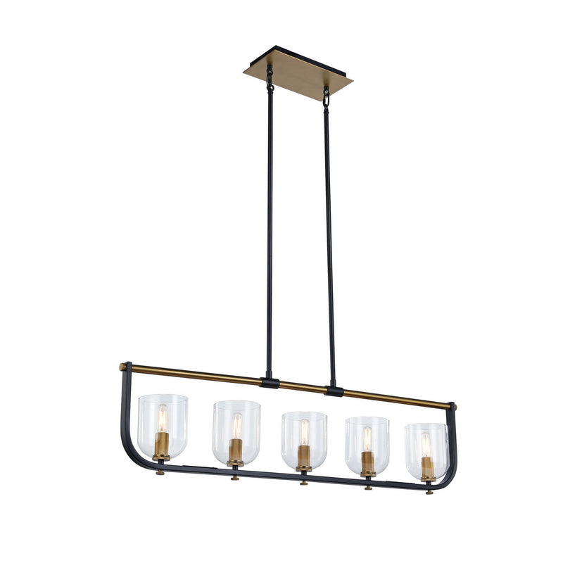Five Light Island Pendant<br /><span style="color:#4AB0CE;">Entrega: 4-10 dias en USA</span><br /><span style="color:#4AB0CE;font-size:60%;">PREGUNTE POR ENTREGA EN PANAMA</span><br />Collection: Cheshire<br />Finish: Black & Brass