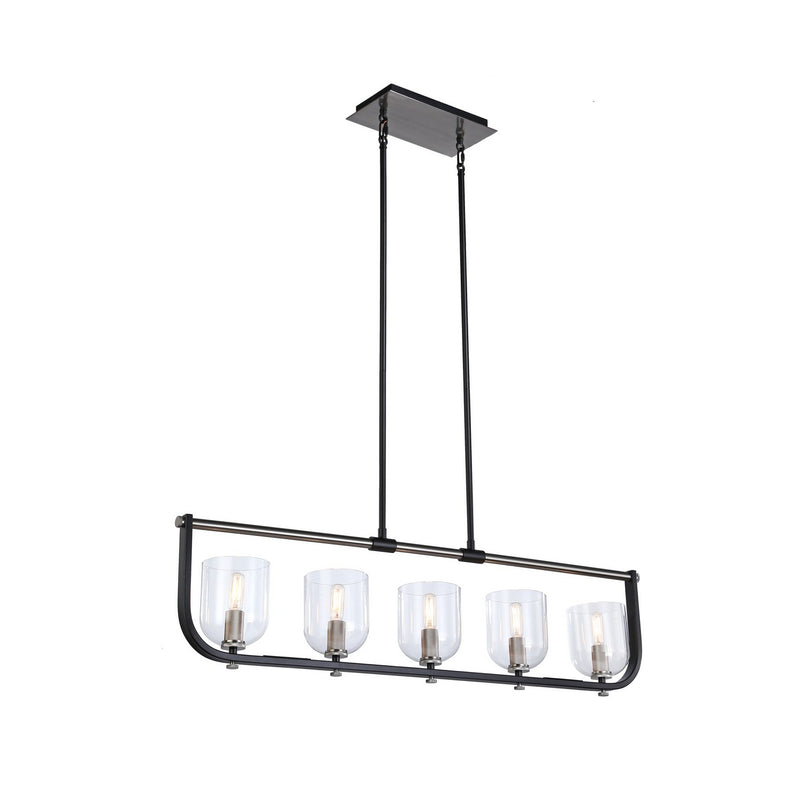 Five Light Island Pendant<br /><span style="color:#4AB0CE;">Entrega: 4-10 dias en USA</span><br /><span style="color:#4AB0CE;font-size:60%;">PREGUNTE POR ENTREGA EN PANAMA</span><br />Collection: Cheshire<br />Finish: Black & Nickel