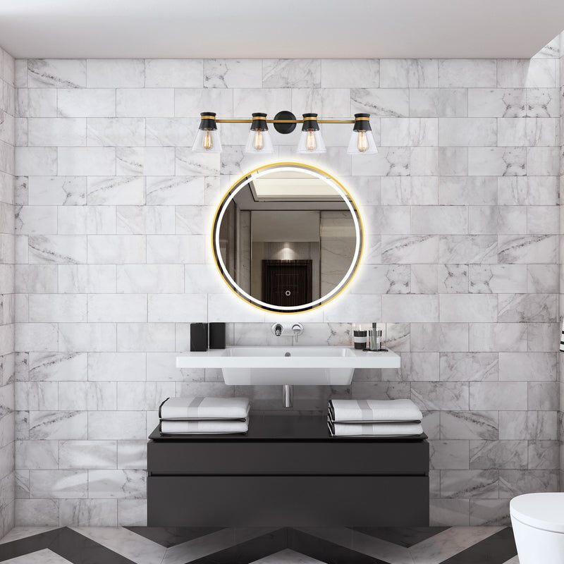 Artcraft Canada - AC11804BB - Four Light Vanity - Kanata - Black & Brushed Brass