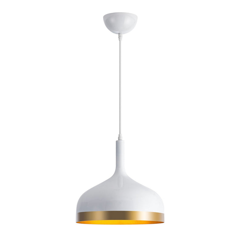 One Light Pendant<br /><span style="color:#4AB0CE;">Entrega: 4-10 dias en USA</span><br /><span style="color:#4AB0CE;font-size:60%;">PREGUNTE POR ENTREGA EN PANAMA</span><br />Collection: Dash<br />Finish: White & Gold