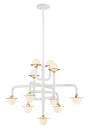 George Kovacs - P5511-706-L - 11 Light Chandelier - Tubular - Matte White With Honey Gold