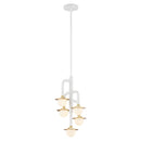 Five Light Chandelier<br /><span style="color:#4AB0CE;">Entrega: 4-10 dias en USA</span><br /><span style="color:#4AB0CE;font-size:60%;">PREGUNTE POR ENTREGA EN PANAMA</span><br />Collection: Tubular<br />Finish: Matte White With Honey Gold