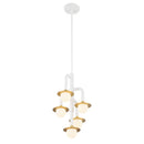 Five Light Chandelier<br /><span style="color:#4AB0CE;">Entrega: 4-10 dias en USA</span><br /><span style="color:#4AB0CE;font-size:60%;">PREGUNTE POR ENTREGA EN PANAMA</span><br />Collection: Tubular<br />Finish: Matte White With Honey Gold