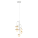 Five Light Chandelier<br /><span style="color:#4AB0CE;">Entrega: 4-10 dias en USA</span><br /><span style="color:#4AB0CE;font-size:60%;">PREGUNTE POR ENTREGA EN PANAMA</span><br />Collection: Tubular<br />Finish: Matte White With Honey Gold