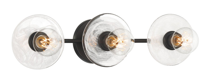 George Kovacs - P5612-66A - Three Light Bath Vanity - Vapors - Coal Black