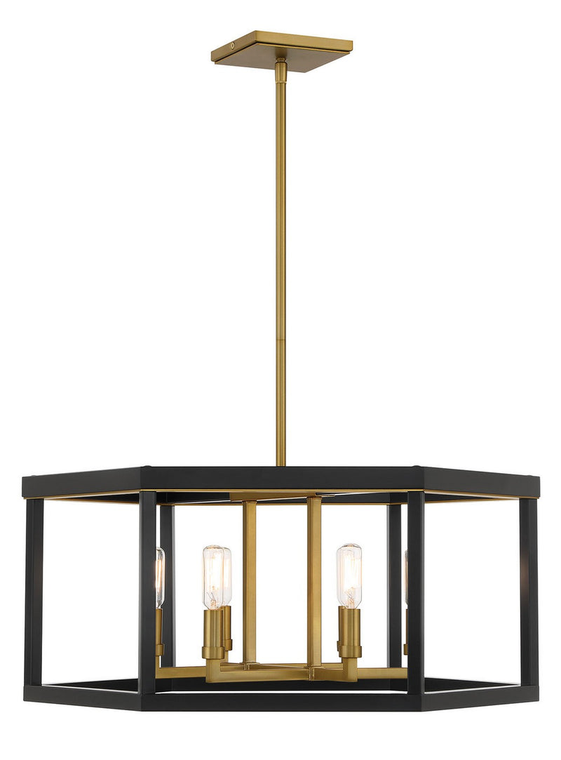 Six Light Pendant<br /><span style="color:#4AB0CE;">Entrega: 4-10 dias en USA</span><br /><span style="color:#4AB0CE;font-size:60%;">PREGUNTE POR ENTREGA EN PANAMA</span><br />Collection: UNION ESTATES<br />Finish: Coal And Soft Brass