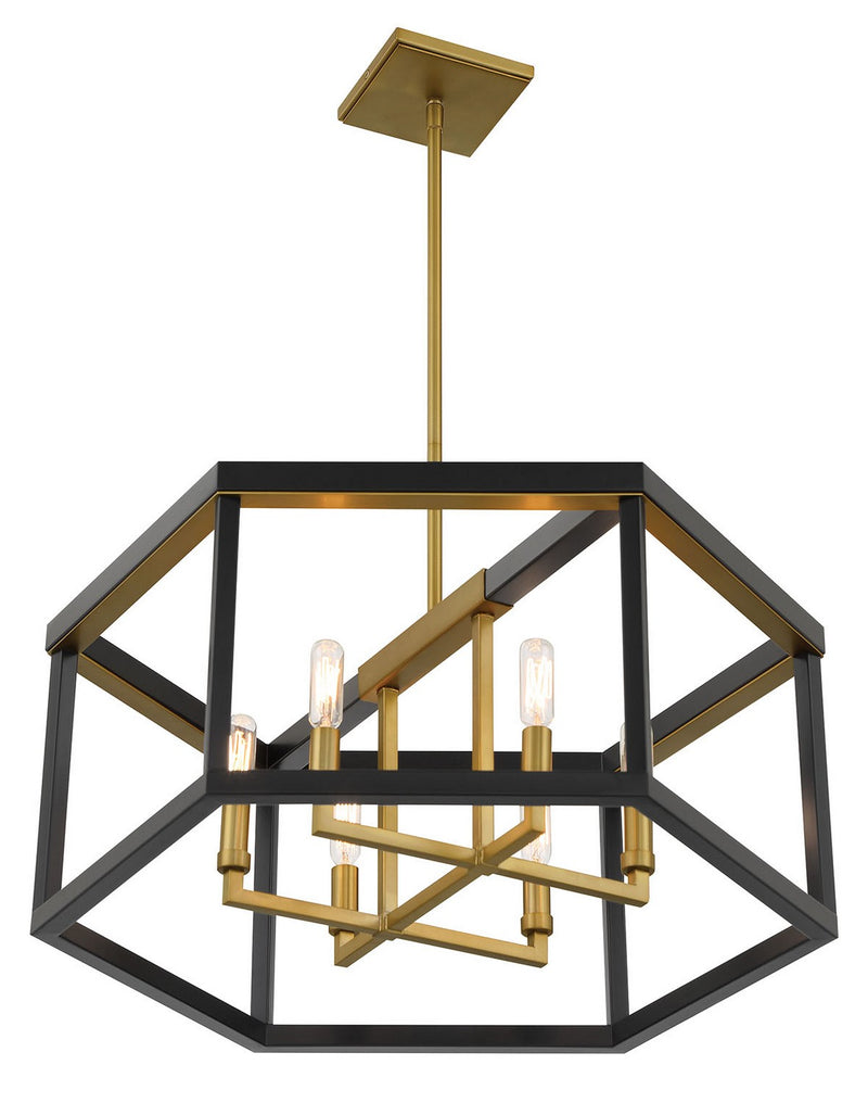 Six Light Pendant<br /><span style="color:#4AB0CE;">Entrega: 4-10 dias en USA</span><br /><span style="color:#4AB0CE;font-size:60%;">PREGUNTE POR ENTREGA EN PANAMA</span><br />Collection: UNION ESTATES<br />Finish: Coal And Soft Brass