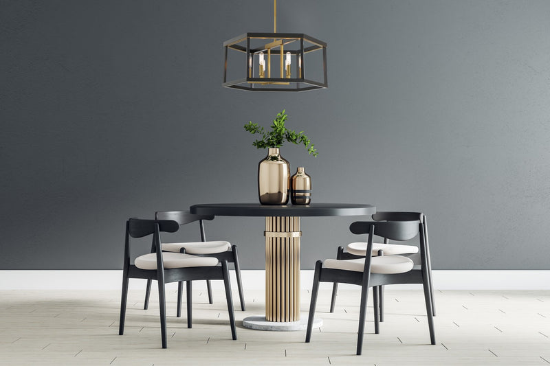 Six Light Pendant<br /><span style="color:#4AB0CE;">Entrega: 4-10 dias en USA</span><br /><span style="color:#4AB0CE;font-size:60%;">PREGUNTE POR ENTREGA EN PANAMA</span><br />Collection: UNION ESTATES<br />Finish: Coal And Soft Brass