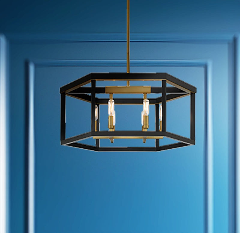 Minka-Lavery - 2116-726 - Six Light Pendant - UNION ESTATES - Coal And Soft Brass