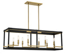 Eight Light Island Pendant<br /><span style="color:#4AB0CE;">Entrega: 4-10 dias en USA</span><br /><span style="color:#4AB0CE;font-size:60%;">PREGUNTE POR ENTREGA EN PANAMA</span><br />Collection: UNION ESTATES<br />Finish: Coal And Soft Brass