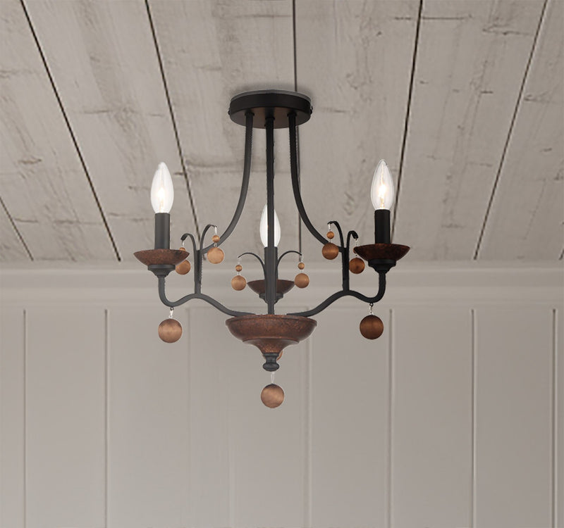 Minka-Lavery - 2662-723 - Three Light Semi Flush Mount - Colonial Charm - Old World Bronze
