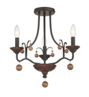 Three Light Semi Flush Mount<br /><span style="color:#4AB0CE;">Entrega: 4-10 dias en USA</span><br /><span style="color:#4AB0CE;font-size:60%;">PREGUNTE POR ENTREGA EN PANAMA</span><br />Collection: Colonial Charm<br />Finish: Old World Bronze