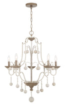 Five Light Chandelier<br /><span style="color:#4AB0CE;">Entrega: 4-10 dias en USA</span><br /><span style="color:#4AB0CE;font-size:60%;">PREGUNTE POR ENTREGA EN PANAMA</span><br />Collection: Colonial Charm<br />Finish: White Wash