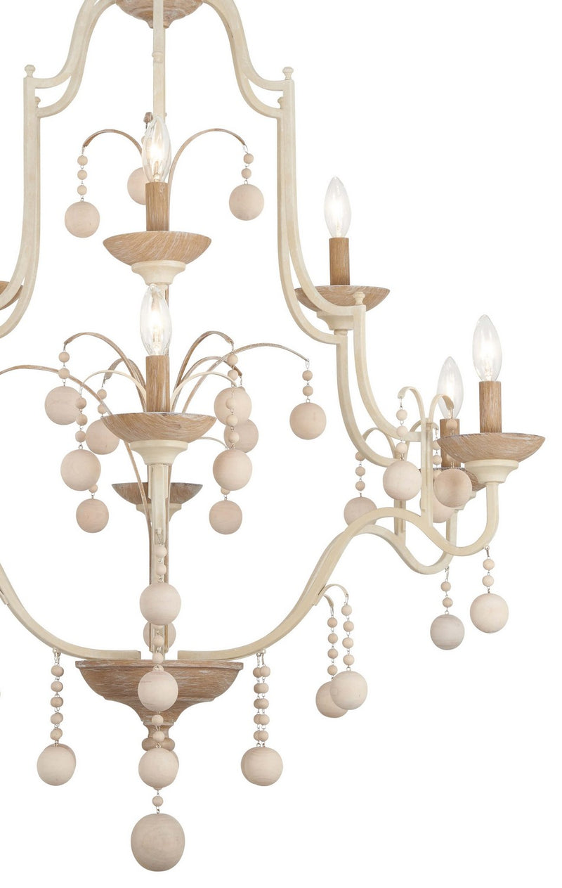 Nine Light Chandelier<br /><span style="color:#4AB0CE;">Entrega: 4-10 dias en USA</span><br /><span style="color:#4AB0CE;font-size:60%;">PREGUNTE POR ENTREGA EN PANAMA</span><br />Collection: Colonial Charm<br />Finish: White Wash & Sun Dried Clay