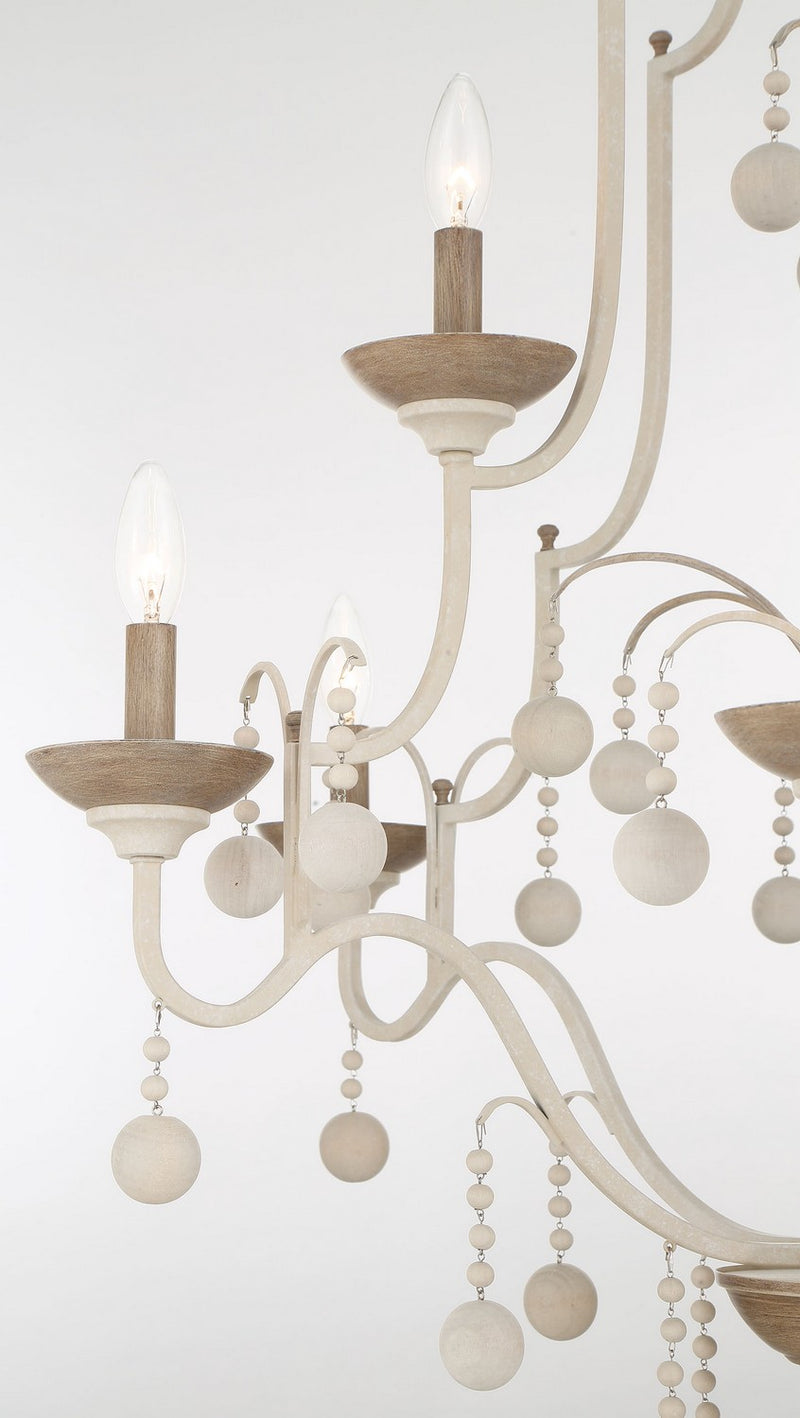 Nine Light Chandelier<br /><span style="color:#4AB0CE;">Entrega: 4-10 dias en USA</span><br /><span style="color:#4AB0CE;font-size:60%;">PREGUNTE POR ENTREGA EN PANAMA</span><br />Collection: Colonial Charm<br />Finish: White Wash