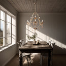 Nine Light Chandelier<br /><span style="color:#4AB0CE;">Entrega: 4-10 dias en USA</span><br /><span style="color:#4AB0CE;font-size:60%;">PREGUNTE POR ENTREGA EN PANAMA</span><br />Collection: Colonial Charm<br />Finish: White Wash