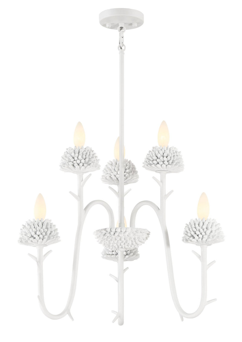 Minka-Lavery - 5906-655 - Six Light Pendant - North Fork by Robin Baron - Sand White