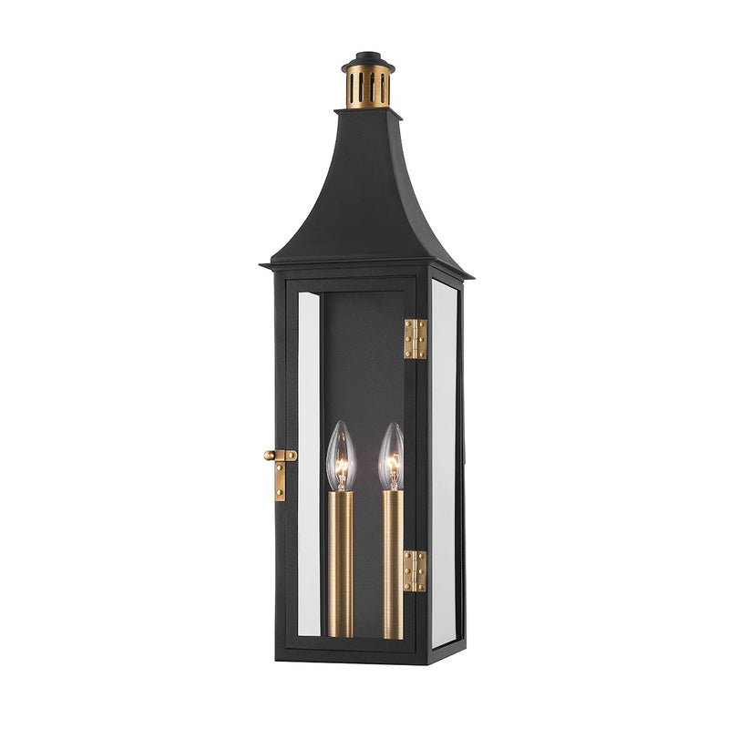 Troy Lighting - B7824-PBR/TBK - Two Light Outdoor Wall Sconce - Wes - Patina Brass