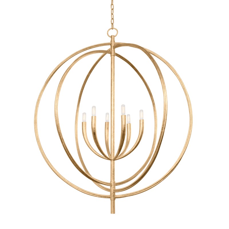 Troy Lighting - F8840-VGL - Six Light Pendant - Fillea - Vintage Gold Leaf