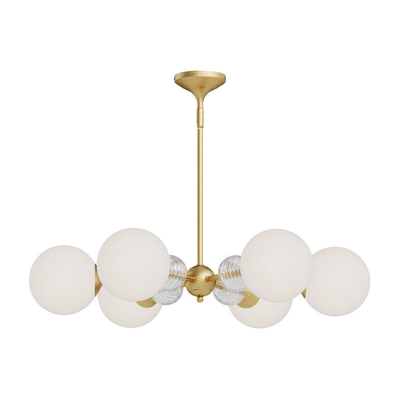 Alora - CH415330BGOP - Six Light Chandelier - Celia - Brushed Gold/Opal Glass