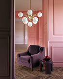 Alora - CH415331BGOP - Nine Light Chandelier - Celia - Brushed Gold/Opal Glass
