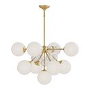 Nine Light Chandelier<br /><span style="color:#4AB0CE;">Entrega: 4-10 dias en USA</span><br /><span style="color:#4AB0CE;font-size:60%;">PREGUNTE POR ENTREGA EN PANAMA</span><br />Collection: Celia<br />Finish: Brushed Gold/Opal Glass
