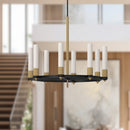 Eight Light Chandelier<br /><span style="color:#4AB0CE;">Entrega: 4-10 dias en USA</span><br /><span style="color:#4AB0CE;font-size:60%;">PREGUNTE POR ENTREGA EN PANAMA</span><br />Collection: Rue<br />Finish: Matte Black/Brushed Gold
