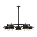 Five Light Chandelier<br /><span style="color:#4AB0CE;">Entrega: 4-10 dias en USA</span><br /><span style="color:#4AB0CE;font-size:60%;">PREGUNTE POR ENTREGA EN PANAMA</span><br />Collection: Tetsu<br />Finish: Matte Black/Clear Glass