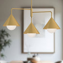 Three Light Chandelier<br /><span style="color:#4AB0CE;">Entrega: 4-10 dias en USA</span><br /><span style="color:#4AB0CE;font-size:60%;">PREGUNTE POR ENTREGA EN PANAMA</span><br />Collection: Remy<br />Finish: Brushed Gold/Opal Glass