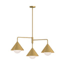 Three Light Chandelier<br /><span style="color:#4AB0CE;">Entrega: 4-10 dias en USA</span><br /><span style="color:#4AB0CE;font-size:60%;">PREGUNTE POR ENTREGA EN PANAMA</span><br />Collection: Remy<br />Finish: Brushed Gold/Opal Glass