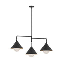 Three Light Chandelier<br /><span style="color:#4AB0CE;">Entrega: 4-10 dias en USA</span><br /><span style="color:#4AB0CE;font-size:60%;">PREGUNTE POR ENTREGA EN PANAMA</span><br />Collection: Remy<br />Finish: Matte Black/Opal Glass