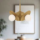 Alora - CH501322BGOP - Three Light Chandelier - Plume - Brushed Gold/Opal Glass