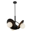 Three Light Chandelier<br /><span style="color:#4AB0CE;">Entrega: 4-10 dias en USA</span><br /><span style="color:#4AB0CE;font-size:60%;">PREGUNTE POR ENTREGA EN PANAMA</span><br />Collection: Plume<br />Finish: Matte Black/Opal Glass