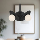 Alora - CH501322MBOP - Three Light Chandelier - Plume - Matte Black/Opal Glass