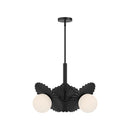Alora - CH501322MBOP - Three Light Chandelier - Plume - Matte Black/Opal Glass